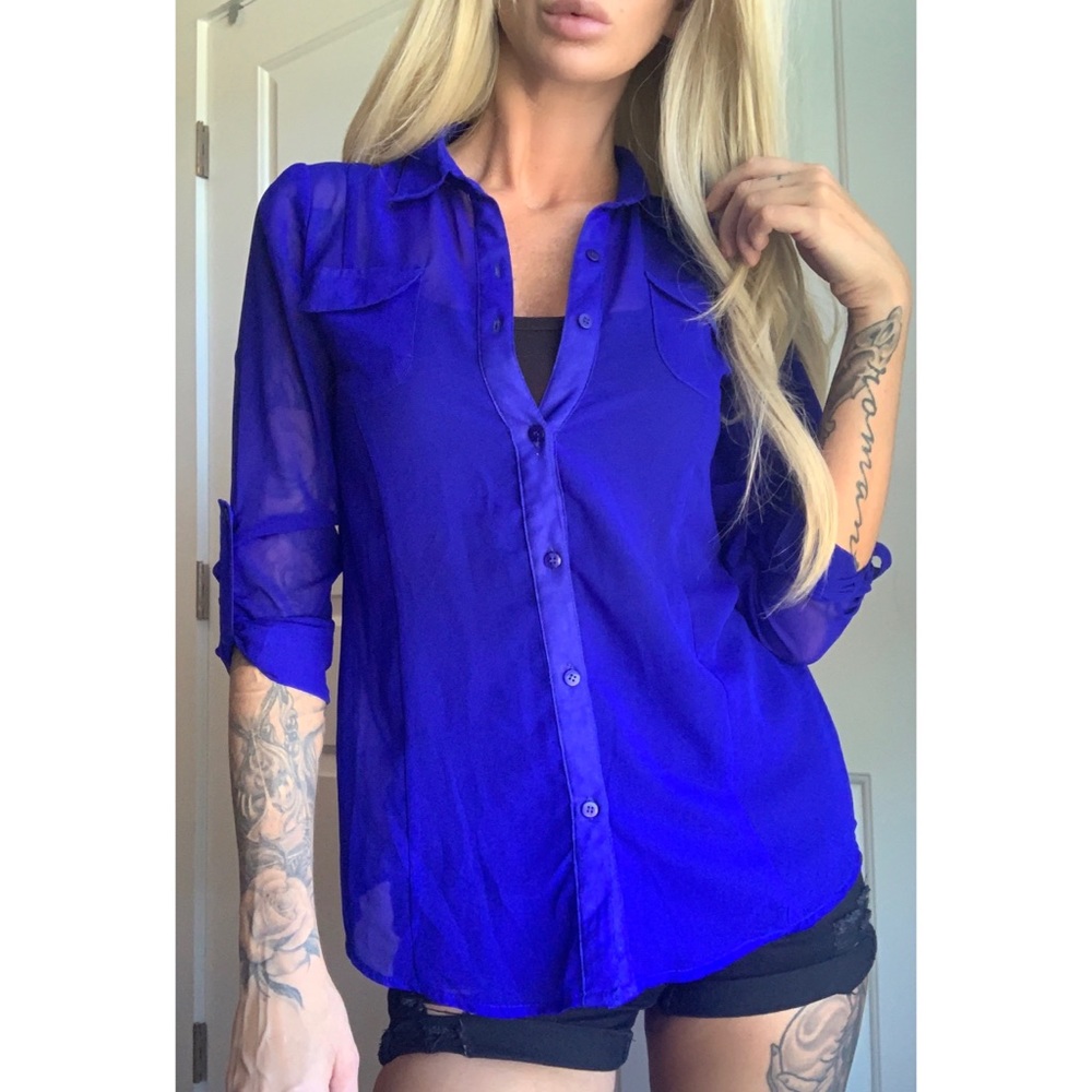 Royal Blue Button Up